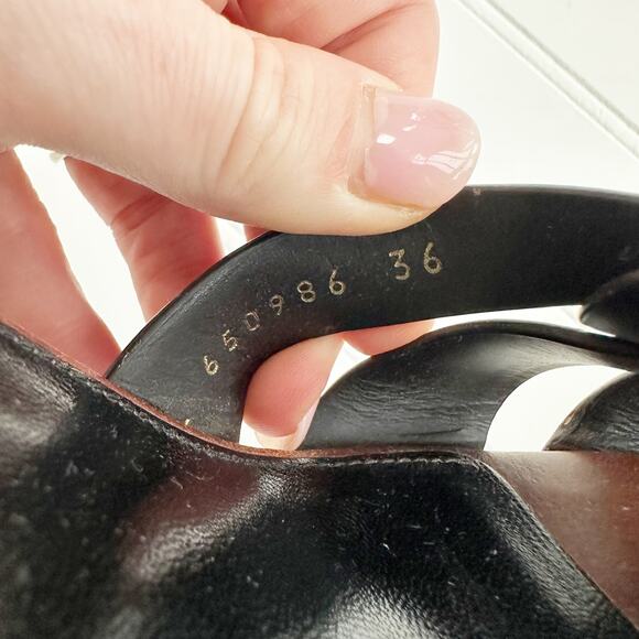 Saint Laurent Tribute Brown Leather Mule Sandals Slide Heels Size 36 EU Luxury - Picture 4 of 9